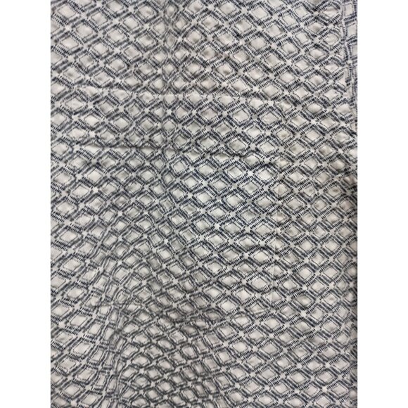 ROWM Mens Button Up Shirt Large White Gray Printed Textured Short Sleeve Preppy - Picture 3 of 10